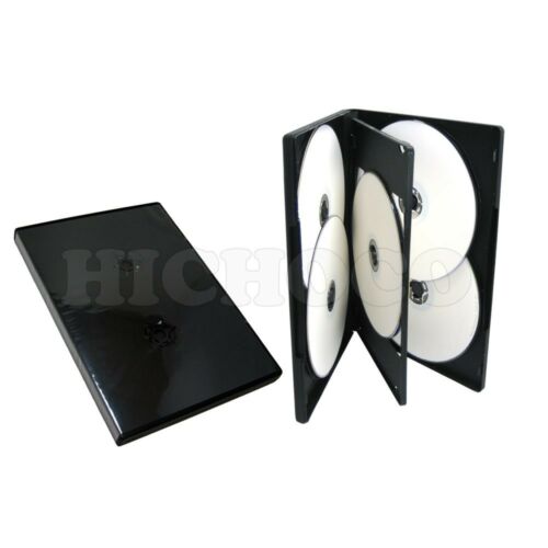 50 Standard 14mm Multi Hold 6 Disc Six Cd Dvd Black Case Movie Box Wholesale