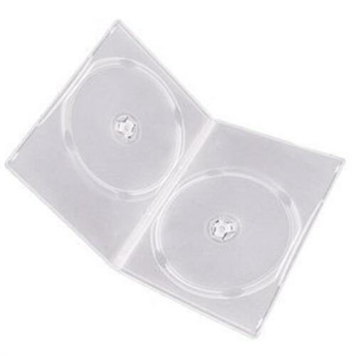 100 Clear Transparent 7mm Slim Double 2 Disc Cd Dvd Movie Case Storage Box