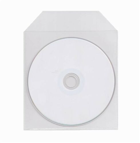 50 Cpp Clear Thick Plastic Sleeve Bag Envelope With Flap For Cd Dvd Disc Media