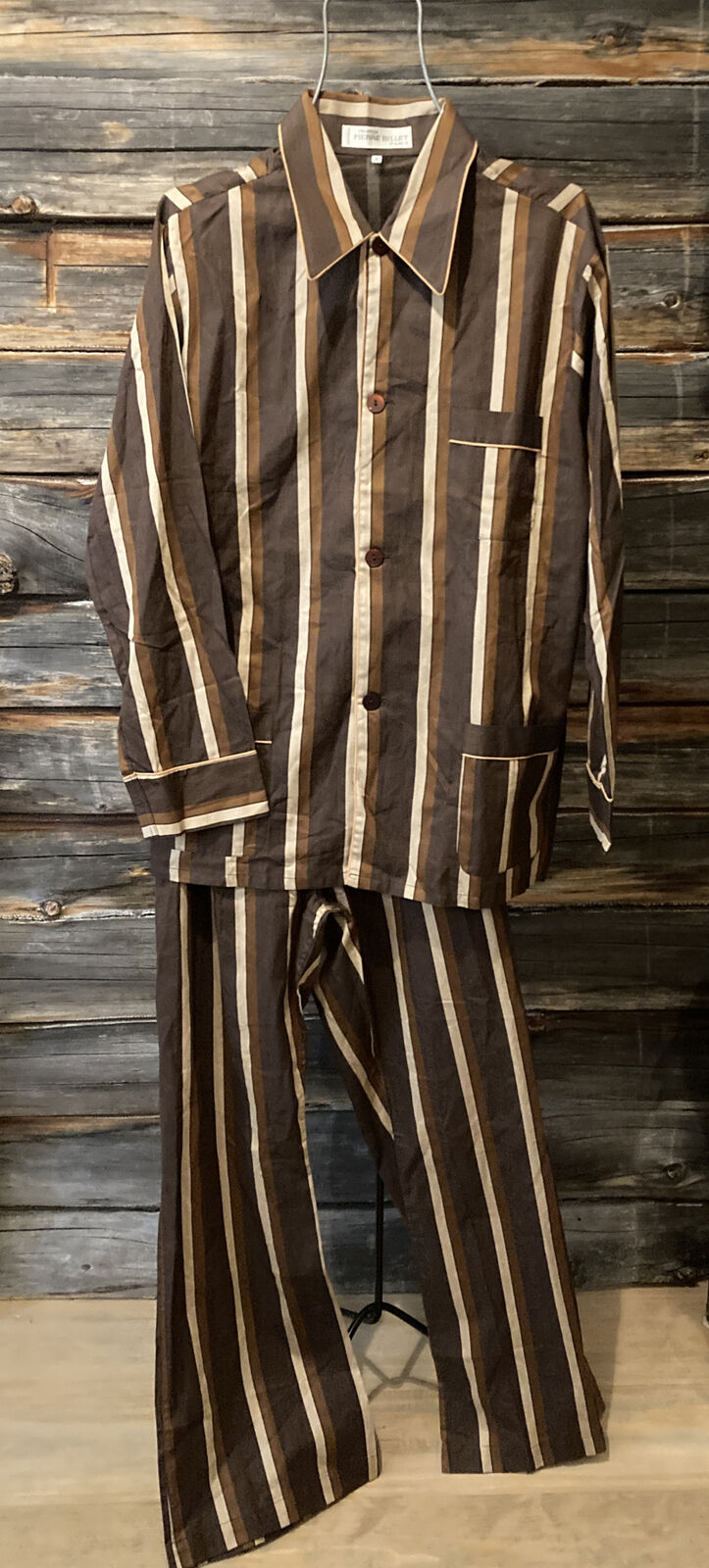 Couture Vintage France Designer Pierre Billet 1960’s Men S Pajama Set 2 Piece